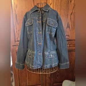 J Jill  Dark Blue Denim Jacket  - Size Large